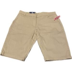 IZOD Girls Size 14 Khaki Bermuda Stretch Shorts Approved School Wear NWT Uniform